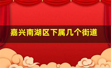 嘉兴南湖区下属几个街道