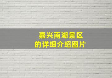 嘉兴南湖景区的详细介绍图片