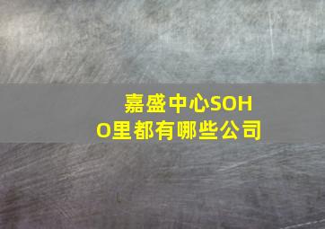 嘉盛中心SOHO里都有哪些公司