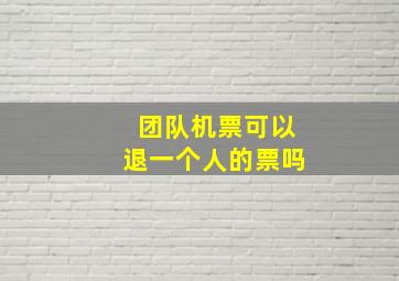 团队机票可以退一个人的票吗