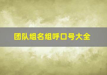 团队组名组呼口号大全