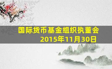 国际货币基金组织执董会2015年11月30日