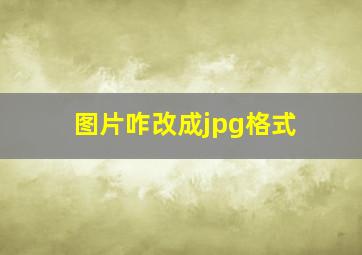 图片咋改成jpg格式