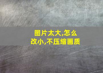 图片太大,怎么改小,不压缩画质