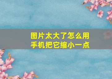 图片太大了怎么用手机把它缩小一点