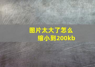 图片太大了怎么缩小到200kb