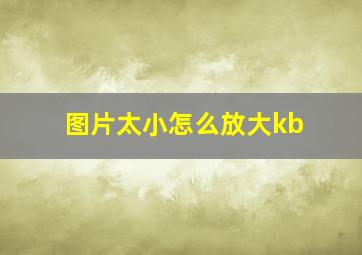 图片太小怎么放大kb