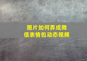 图片如何弄成微信表情包动态视频