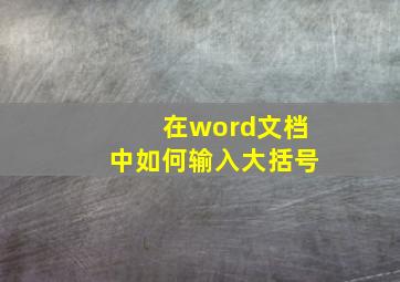 在word文档中如何输入大括号