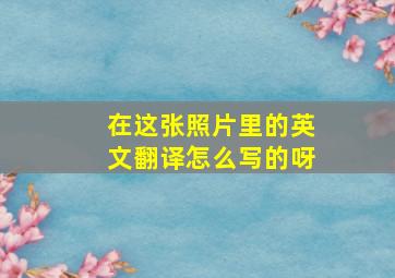 在这张照片里的英文翻译怎么写的呀