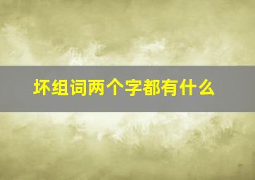 坏组词两个字都有什么