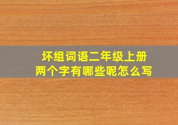 坏组词语二年级上册两个字有哪些呢怎么写