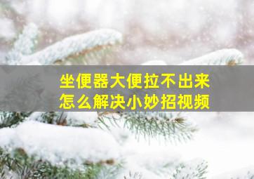 坐便器大便拉不出来怎么解决小妙招视频