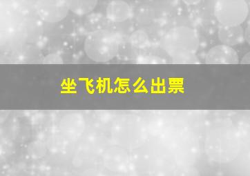 坐飞机怎么出票