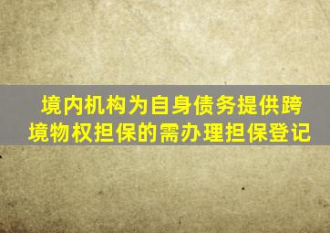 境内机构为自身债务提供跨境物权担保的需办理担保登记