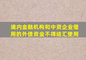 境内金融机构和中资企业借用的外债资金不得结汇使用