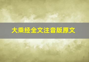 大乘经全文注音版原文