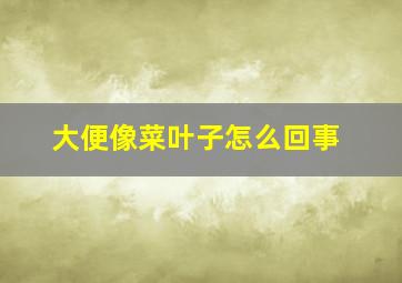 大便像菜叶子怎么回事