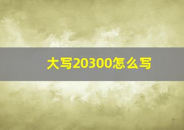 大写20300怎么写