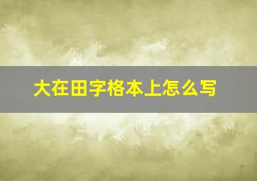 大在田字格本上怎么写