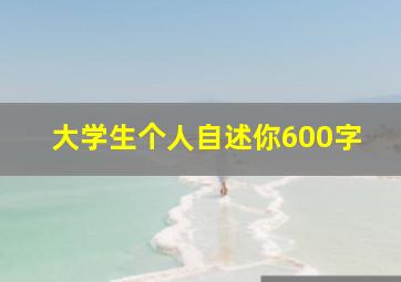 大学生个人自述你600字