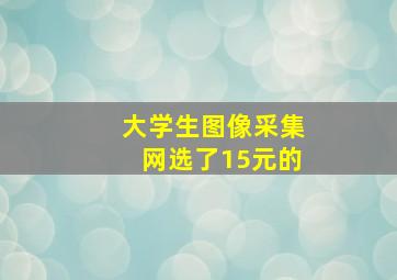 大学生图像采集网选了15元的