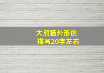 大熊猫外形的描写20字左右