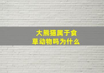 大熊猫属于食草动物吗为什么