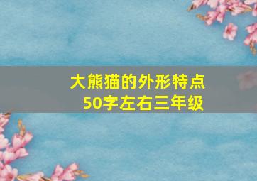 大熊猫的外形特点50字左右三年级