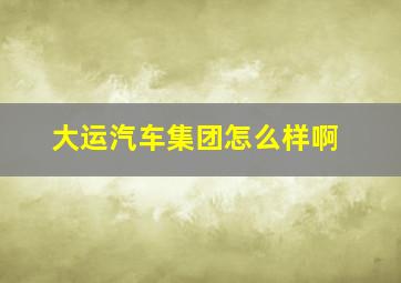 大运汽车集团怎么样啊