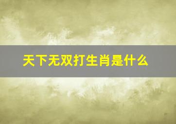 天下无双打生肖是什么