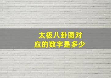 太极八卦图对应的数字是多少