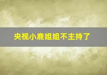 央视小鹿姐姐不主持了