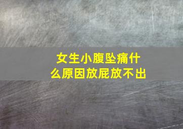 女生小腹坠痛什么原因放屁放不出