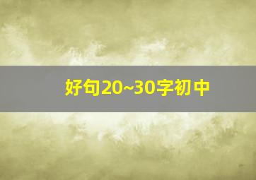 好句20~30字初中