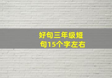 好句三年级短句15个字左右