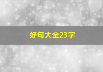 好句大全23字