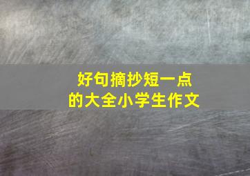 好句摘抄短一点的大全小学生作文