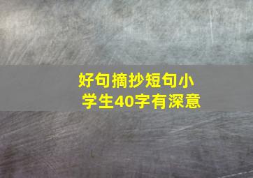 好句摘抄短句小学生40字有深意