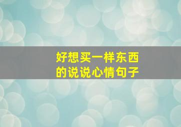 好想买一样东西的说说心情句子