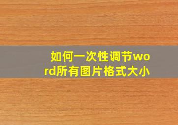 如何一次性调节word所有图片格式大小