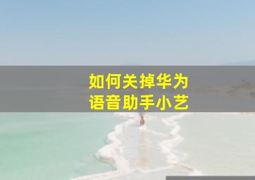 如何关掉华为语音助手小艺