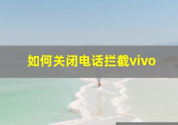 如何关闭电话拦截vivo