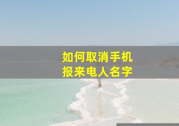 如何取消手机报来电人名字