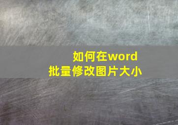 如何在word批量修改图片大小