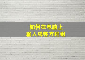 如何在电脑上输入线性方程组