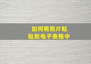 如何将照片粘贴到电子表格中