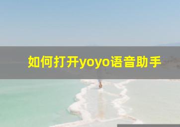 如何打开yoyo语音助手