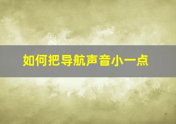 如何把导航声音小一点