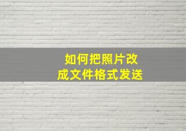 如何把照片改成文件格式发送